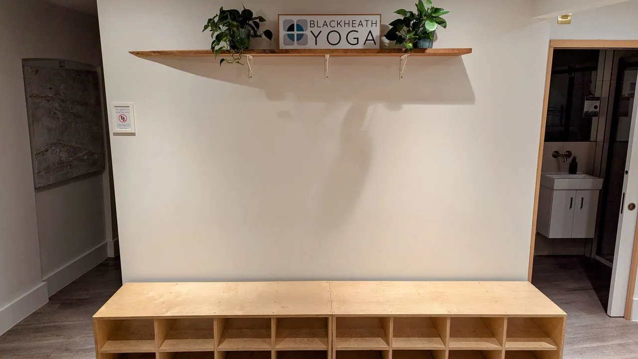 Blackheath Yoga entrance and shoe storage area